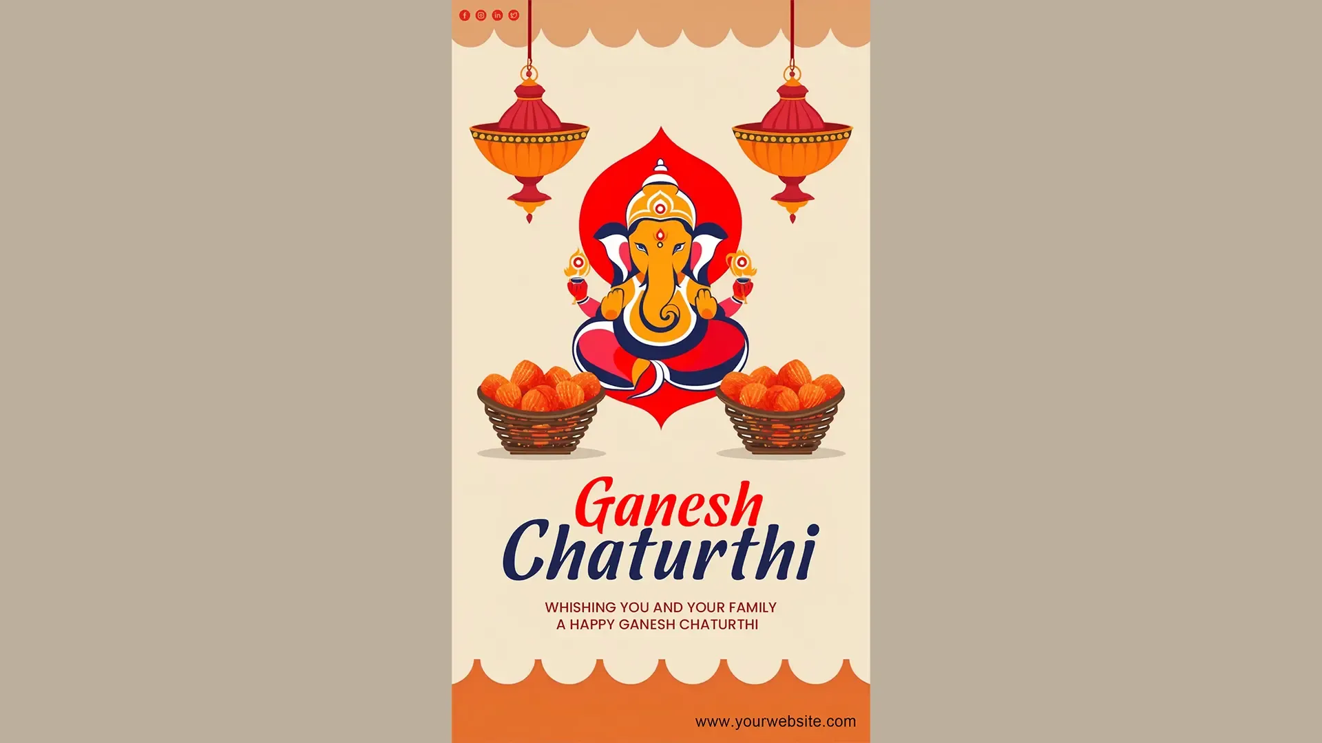 Ganesh Chaturthi Festival Wishes Card Instagram Story image